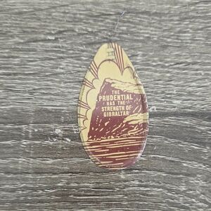 Vintage Tan  Prudential Insurance Needle Threader Tin Get A Piece Of The Rock 3"